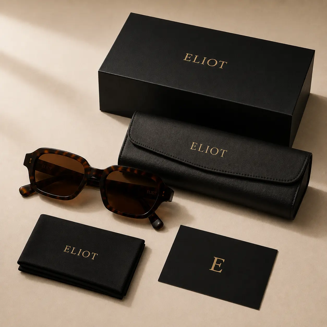 Écrin et accessoires des lunettes Ambra